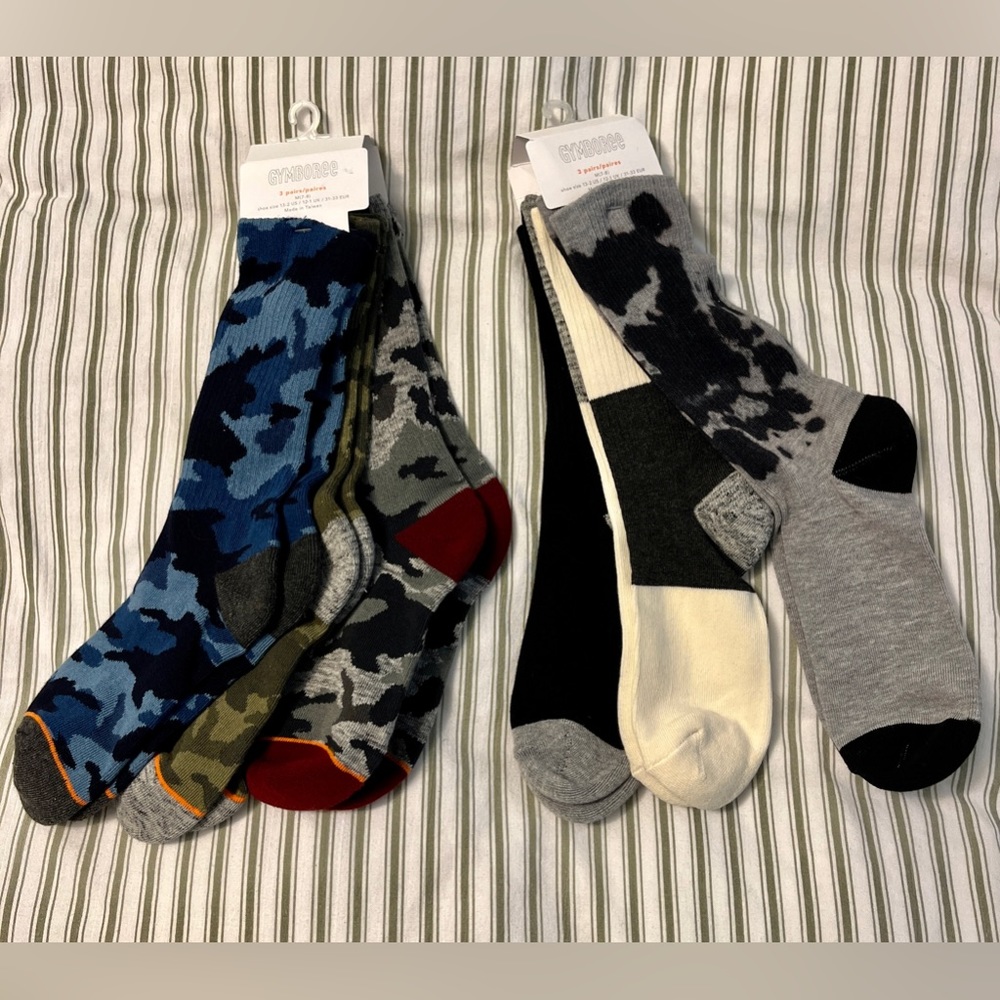 2 packs of Gymboree 3 pack of socks (6 pairs of socks in total) size 13-2. NWT.